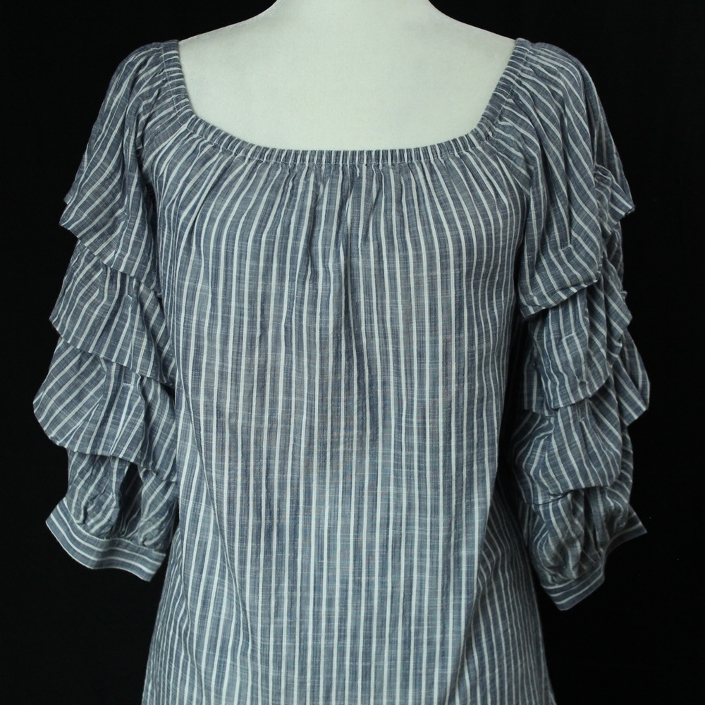 AE | Blue & White Stripped Dress | Sz M - Picture 2 of 13